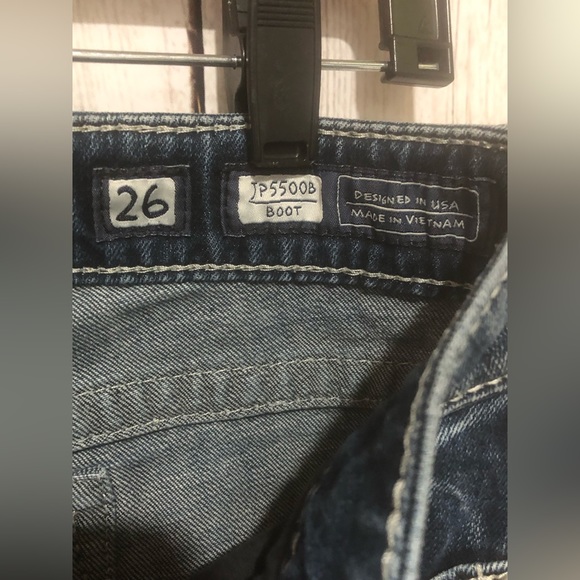 Miss Me Bootcut Stretch Distressed Jeans Rhine/EmJP5500B size 26 Low Rise Curvy - Picture 10 of 10